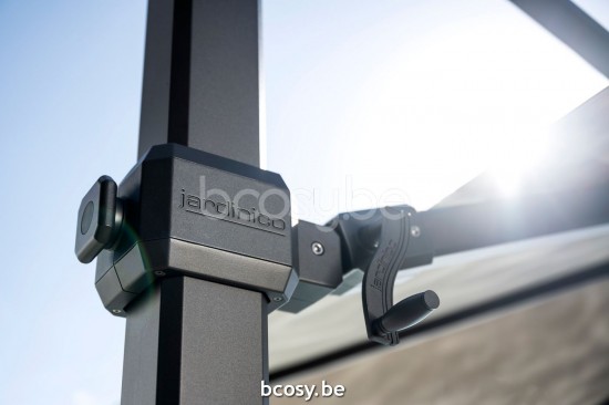 Jardinico JCP401 370x370 Parasol Deporté Mât Antracite Toile Ice Sunbrella Plus Marine.