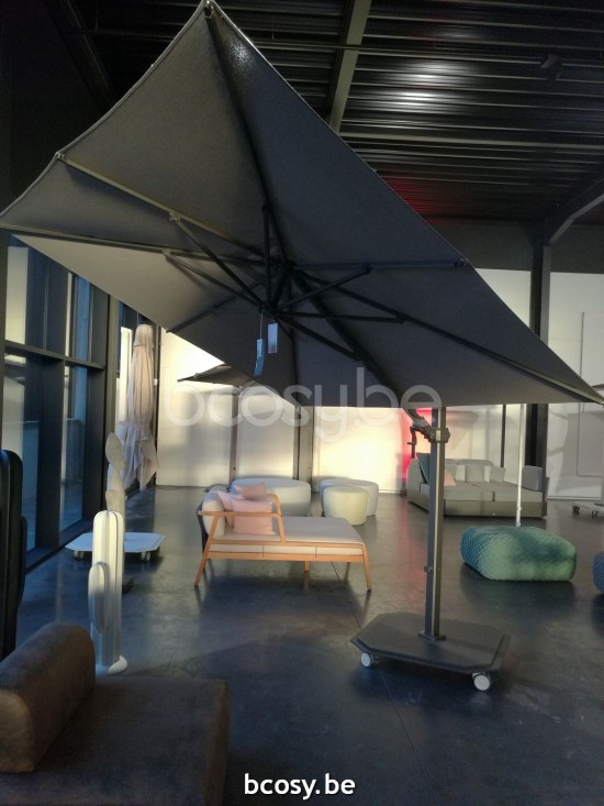 Jardinico JCP402 300x425 Rectangular Cantilever Parasol Pole Charcoal Canopy Onyx Sunbrella Plus Marine.