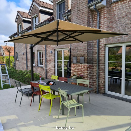 Jardinico JCP404 250B x350 Rechteckiger Freiarmschirm Anthrazit Mast Stoff Cotton Sunbrella Plus Marine.