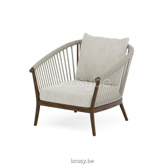 Jardinico LEGNA Lounge Tuinzetel 1 P Sable Teak - cream Cream.