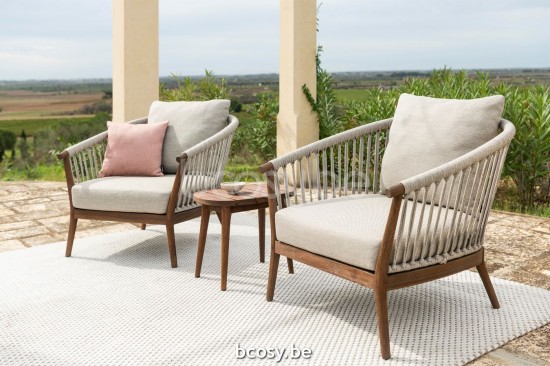 Jardinico LEGNA Rechteckiger Beistelltisch Sable Teakholz.