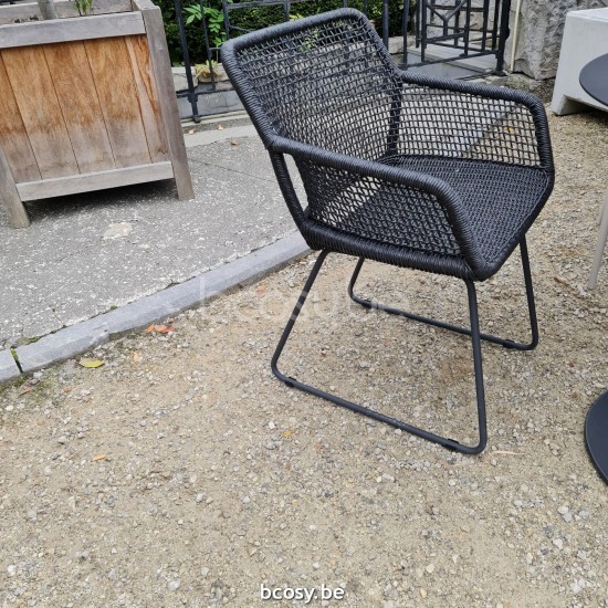 Jardinico LEWIS Armchair Black aluminium - Black Wicker.