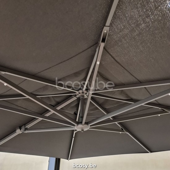  Jardinico LIMA 400x400 Quadratischer Freiarmsonnenschirm Freiarmschirm 4x4 Sonnenschirmmast Schwarz Matt Pulverbeschichtetes Aluminium| Sonnenschirmbespannung-bezug-tuch-stoff Black Classic-Acryl sol.