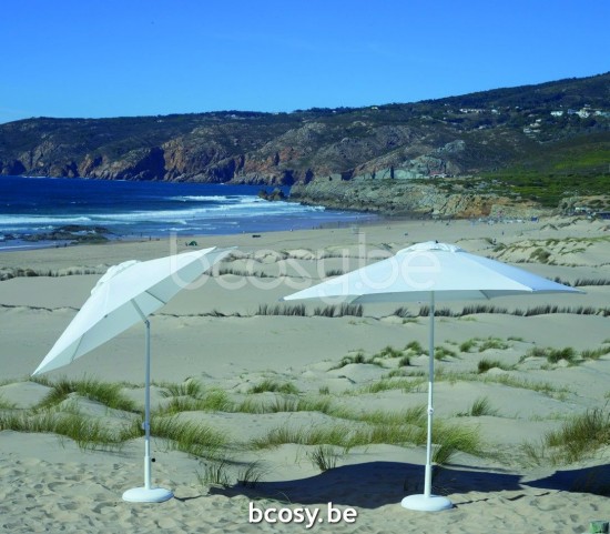 Jardinico MALIBU 300XR Parasol À Mât Central Mât Blanc Toile White Olefin.