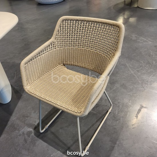 Jardinico MANI Fauteuil Amande alu - Corde amande Brulé.