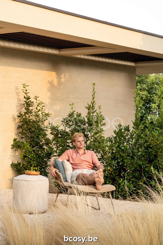 Jardinico MANI Footstool Almond alu - Almond Rope.