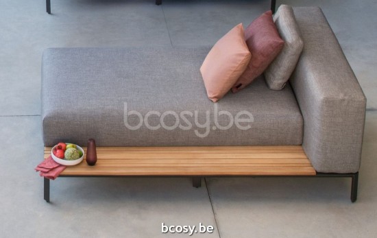 Jardinico MAUROO Chaise Longue With Teak Table Charcoal - Teak Ash.