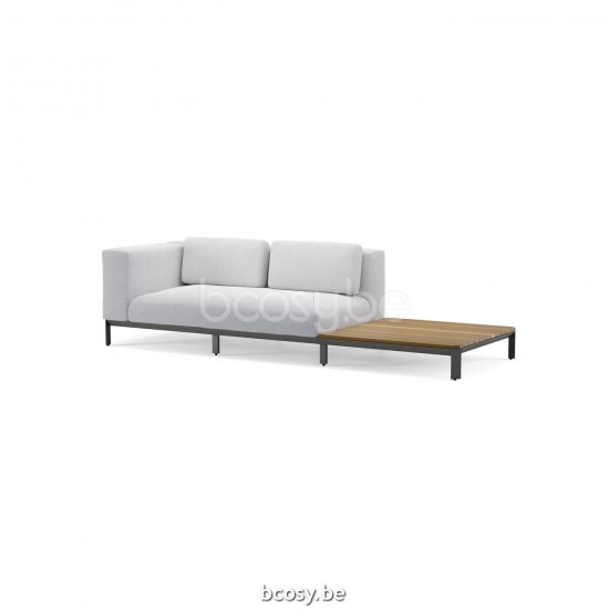 Jardinico MAUROO Loungeset Tuinsofa Armleuning Charcoal En Teak Ash.
