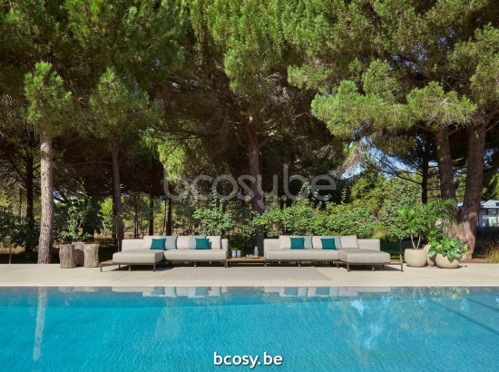 Jardinico MAUROO Canapé Sofa 2p Charbon De Bois Et Teck Ash.