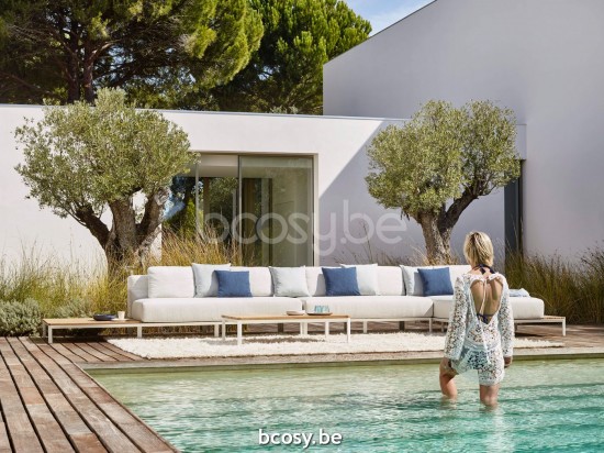 Jardinico MAUROO Rectangular Coffee Table White - Teak.