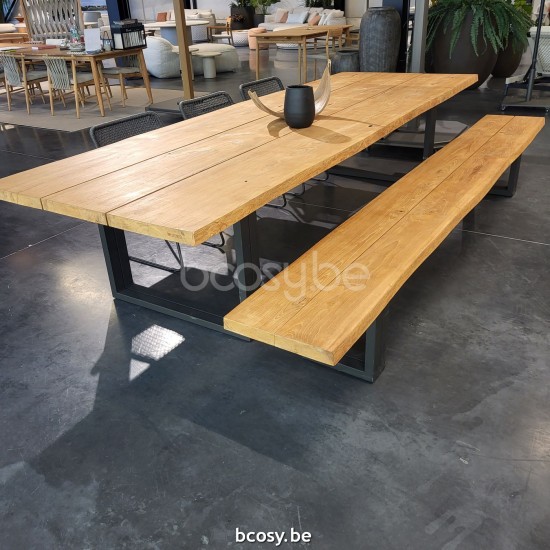 Jardinico NATURE Rectangular Garden outdoor table with teak table top.