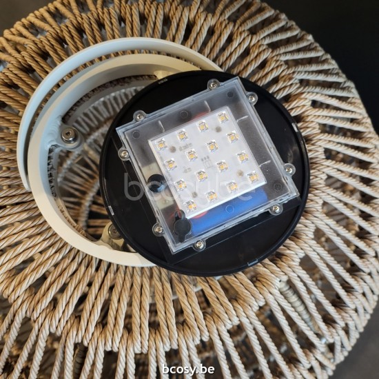 Jardinico NOTO CONIC Eclairage Pour Parasol À Leds Conique 36H Grand Charcoal - Natural Rope.