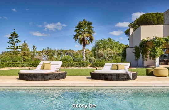 Jardinico POUFS BAY Round Pouf Footrest Ottoman Ø80 Large Honey.