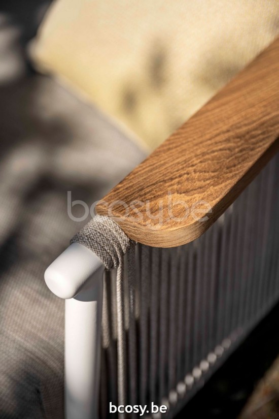 Jardinico SCOOP Loungesessel 1s Weiß - Silbernes Seil Beige.