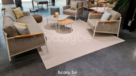 Jardinico SCOOP Sofa 2 Seater White - Silver Rope Beige.