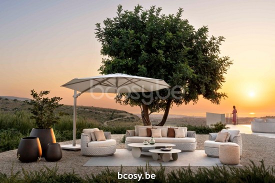 Jardinico TONDO Fauteuil De Jardin 1p Rond Lin alu - Corde seal Pampas cat C.