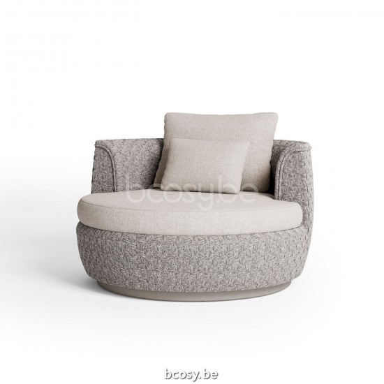 Jardinico TONDO Ronde Lounge Tuinzetel 1 P Linnen alu - Seal touw Pampas cat C.