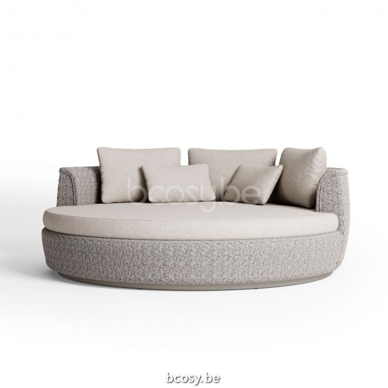 Jardinico TONDO Ronde Ligbed Linnen alu - Seal touw Pampas cat C.