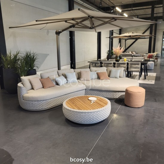 Jardinico TONDO Organic Modular Organic Sofa Island Left Arm Linen alu - Seal Rope Pampas cat C.