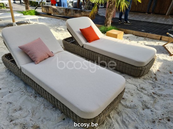 Jardinico TUGU Sunlounger 200x80 Cottage Linnen.