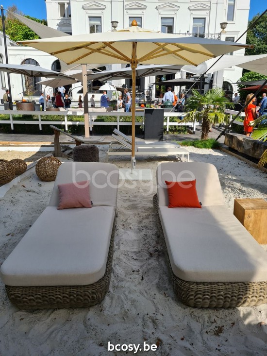  Jardinico TUGU Sonnenliege-liegestuhl 200x80 Cottage Linnen.