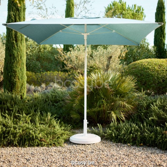  Jardinico TULI 240x240 Quadratischer Ampelschirm Mittelstocksonnenschirm Mittelstockschirm Teleskopschirm 2,4x2,4 Sonnenschirmmast Weiß Matt Pulverbeschichtetes Aluminium| Sonnenschirmbespannung-bezu.