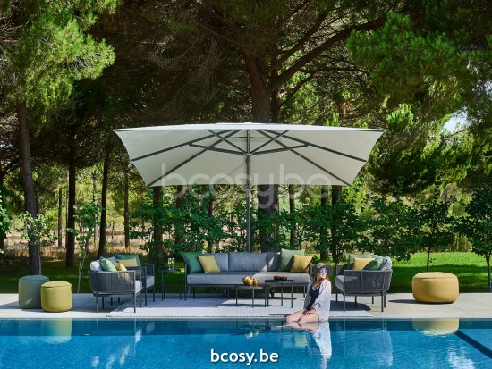 Jardinico VOLTE Bout De Canapé Table D'appoint De Jardin Emboîtée Rond Ø40 Aluminium Thermolaqué En Anthracite Ceramic Nero-Charcoal.