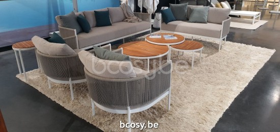 Jardinico VOLTE Bout De Canapé Blanc Teak.