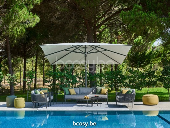 Jardinico VOLTE Round Outdoor Garden Nesting Side Table Ø50 Charcoal Powder Coated Aluminium Ceramic Nero-Charcoal.