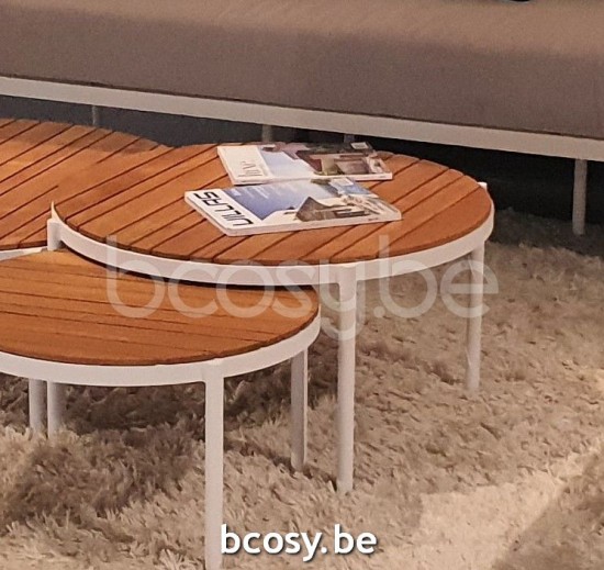 Jardinico VOLTE Table Basse Blanc Teak.