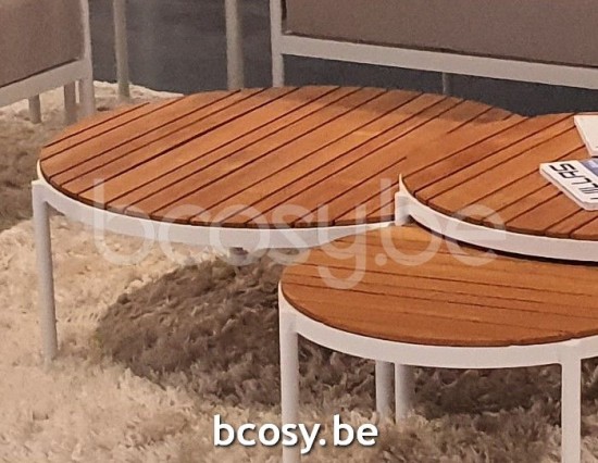Jardinico VOLTE Table Basse Blanc Teak.