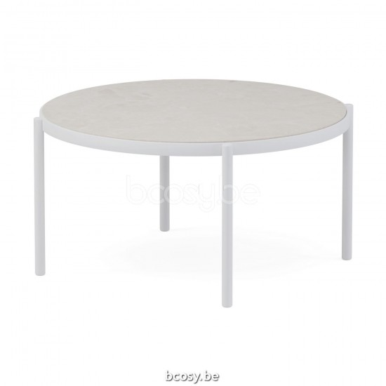 Jardinico VOLTE Ronde Salontafel Vernestbaar Ø60 Wit Ceramic Bianco.