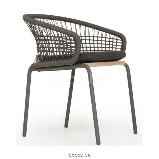 Jardinico YUNA Armstoel Charcoal - Charcoal Koord Ebony.