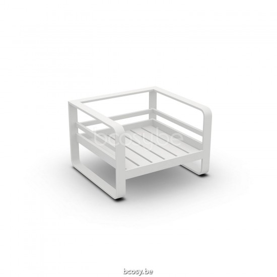 Jati Kebon Reno Sofa 1-zits Wit mat aluminium.