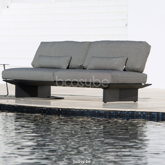 Jati Kebon Arbon Lounge Base 2-Seat Alu Charcoal Mat.