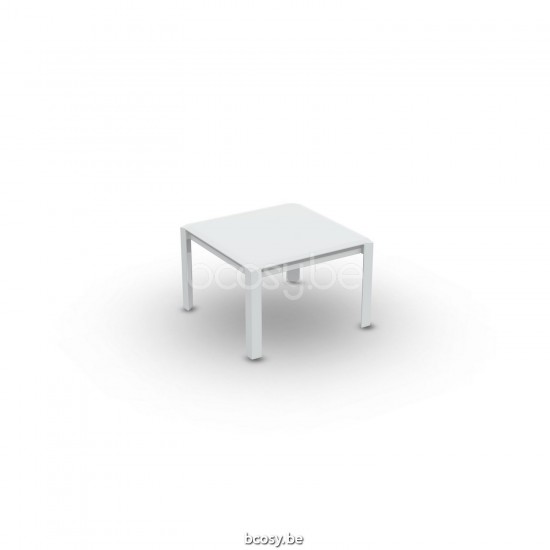 Jati Kebon Aspen Table basse de jardin Aluminium blanc mat.