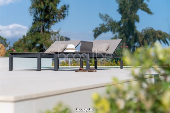 Jati&Kebon Cadzand ligbedden zonnebedden Antraciet mat aluminium.