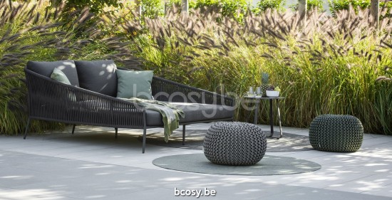 Jati&Kebon Fortuna Rope lits de jardin extérieurs en aluminium Aluminium anthracite mat anthracite.