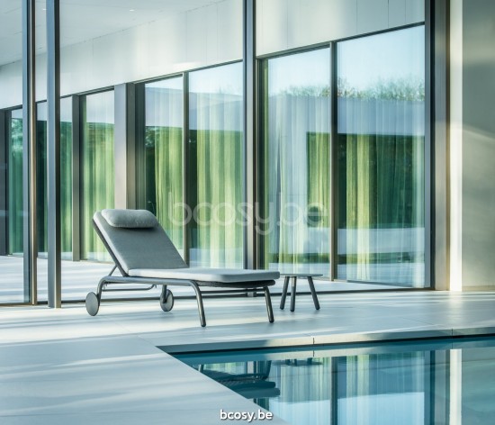 Jati Kebon Durham Chaise longue Sans coussins Aluminium anthracite mat Corde anthracite.