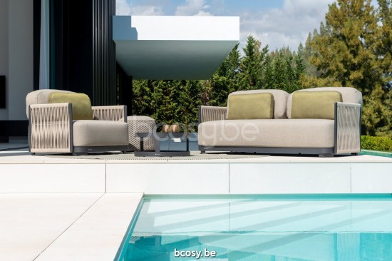 Jati&Kebon Durbuy salons de jardin détente 1 place Aluminium anthracite mat.