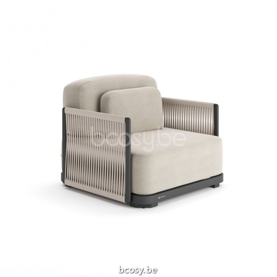Jati Kebon Durbuy Sofa 1-zits Antraciet mat aluminium.