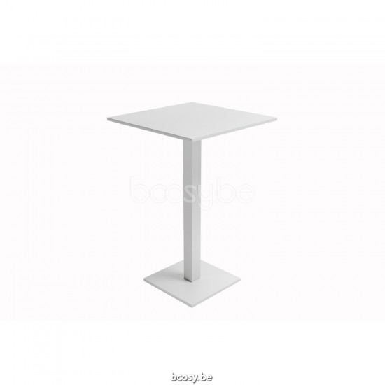 Jati Kebon Parana Table de bar Aluminium blanc mat Dessus de table Plaque d'aluminium Aluminium blanc mat.