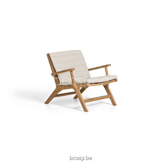 Jati Kebon Koozy Lounge Chair with Arms Teak Natural Smooth.