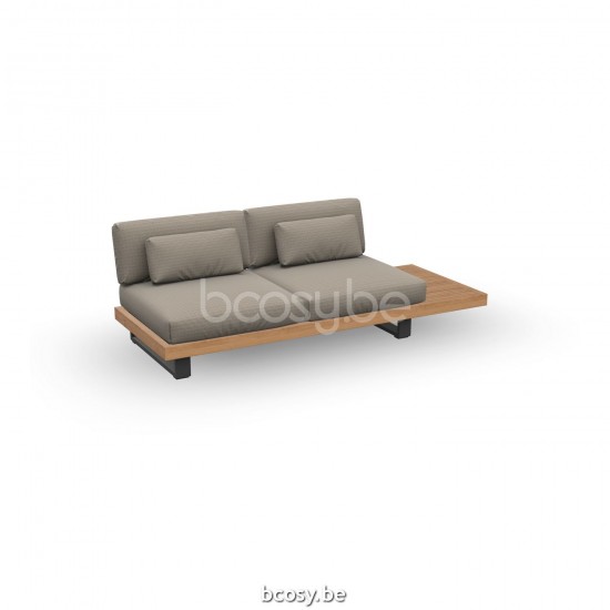 Jati Kebon Truro Lounge Sofa 2-zits Antraciet mat aluminium.