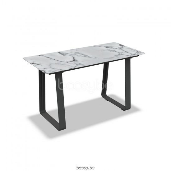 Jati Kebon Elko Bartafel Antraciet mat aluminium Tafelblad Keramisch Calacatta.