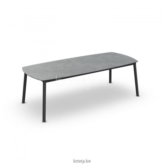 Jati Kebon Durham Tuintafel Antraciet mat aluminium Tafelblad Keramisch Asgrijs.