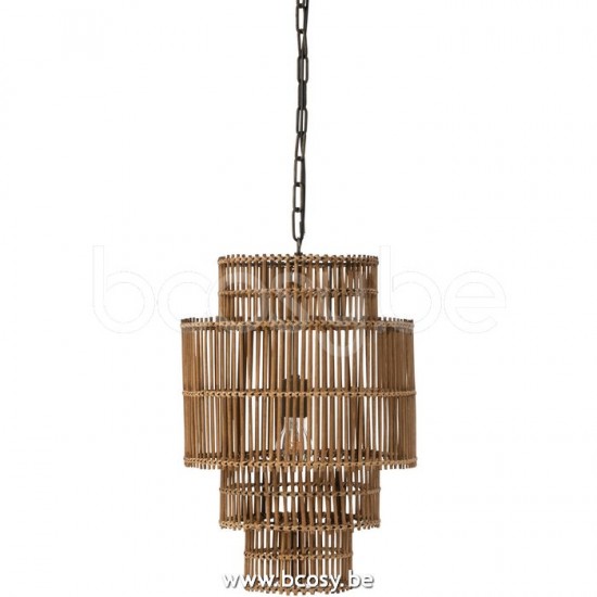 J Line Jline Hanglamp 4 Lagen Bamboe Naturel