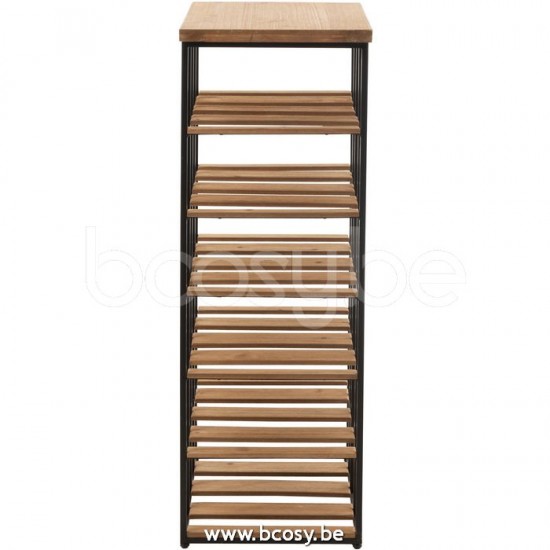 casiers à bouteilles Jolipa J Line Jline Etagere Vin 24 Bouteilles Bois Metal Naturel Noir