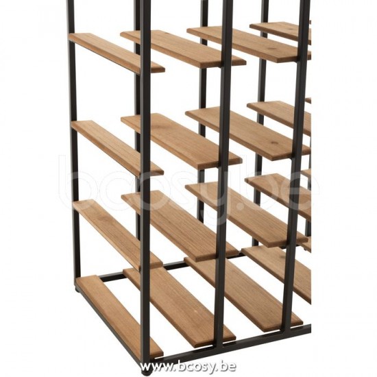 J Line Jline Wine Rack 24 Bottles Wood Metal Natural Black wine racks stands