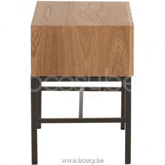tables de nuit chevet Jolipa J Line Jline Table Gigogne Support Bois Metal Naturel